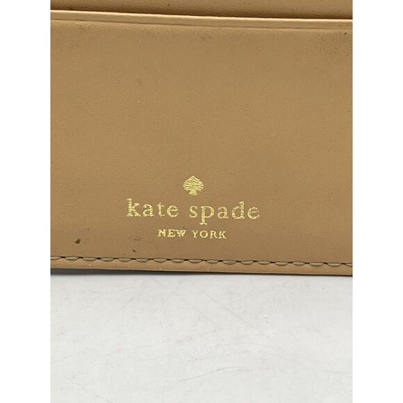 Kate Spade Hot Pink Tan Leather Business Credit Card Holder Red Lining - Picture 6 of 9
